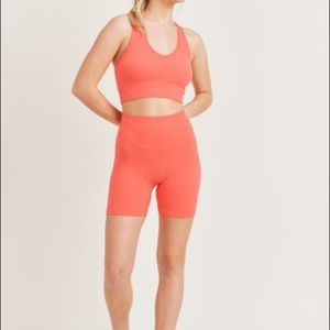 2 Piece Loungewear Yoga Set Coral